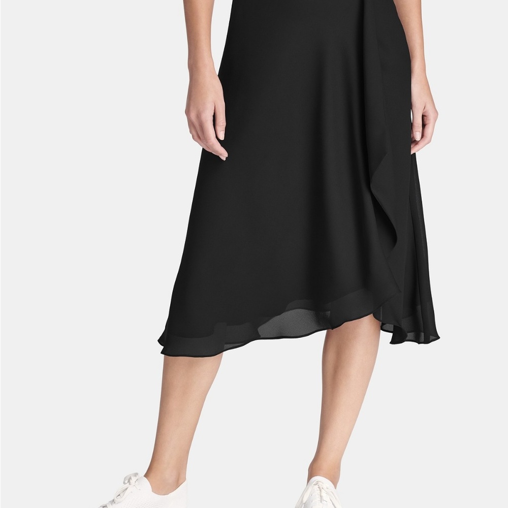NEW DKNY Black Ruffle lighter Skirt 14 $129
